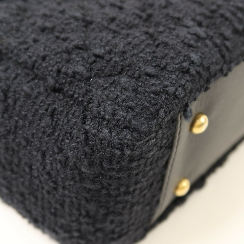 CHANEL 羊皮皮革/Tweed Chain Shoulder Bag鏈帶手挽肩背兩用袋-9