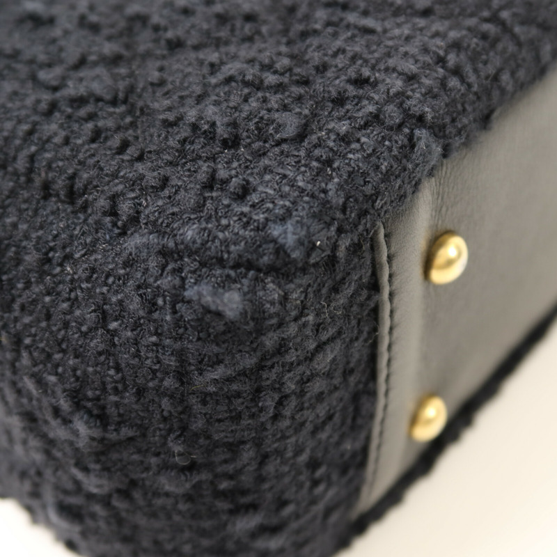 CHANEL 羊皮皮革/Tweed Chain Shoulder Bag鏈帶手挽肩背兩用袋-11