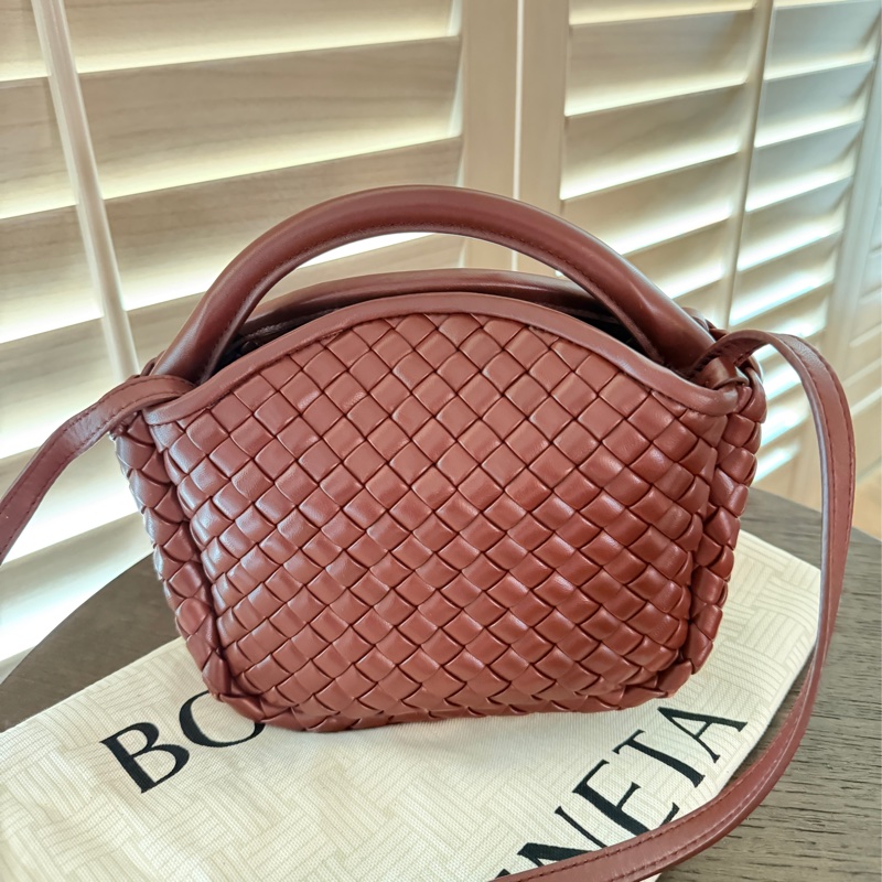 Bottega Veneta mini Cobble BV 元寶包 磚紅色/焦糖色-2