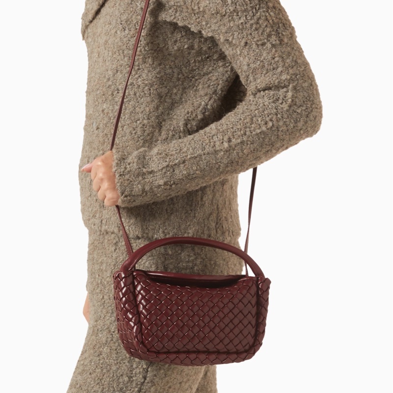 Bottega Veneta mini Cobble BV 元寶包 磚紅色/焦糖色-5