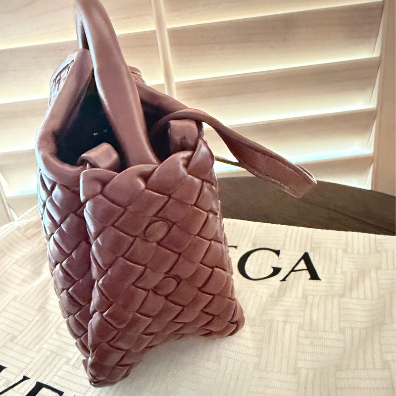 Bottega Veneta mini Cobble BV 元寶包 磚紅色/焦糖色-6