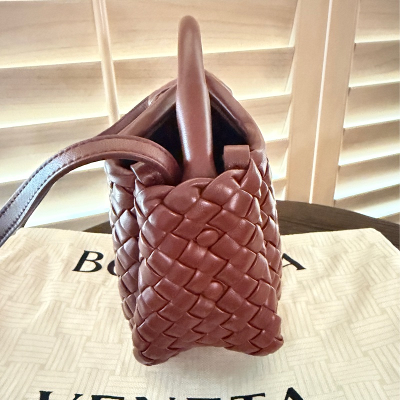 Bottega Veneta mini Cobble BV 元寶包 磚紅色/焦糖色-7