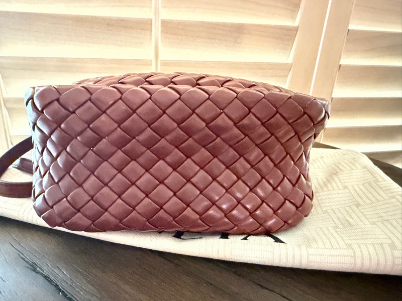 Bottega Veneta mini Cobble BV 元寶包 磚紅色/焦糖色-8