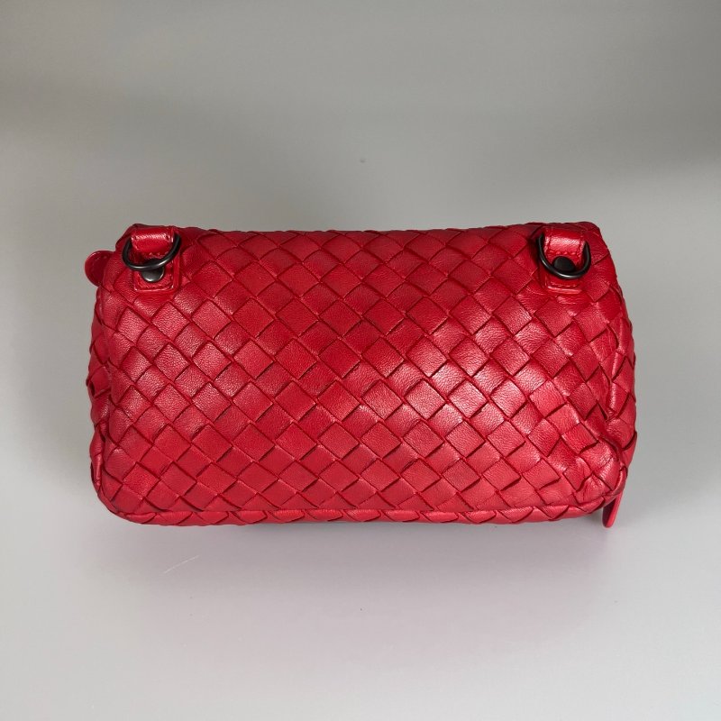 BV 小編織紅色兩用包-1