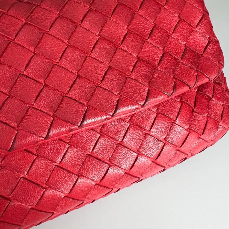 BV 小編織紅色兩用包-7