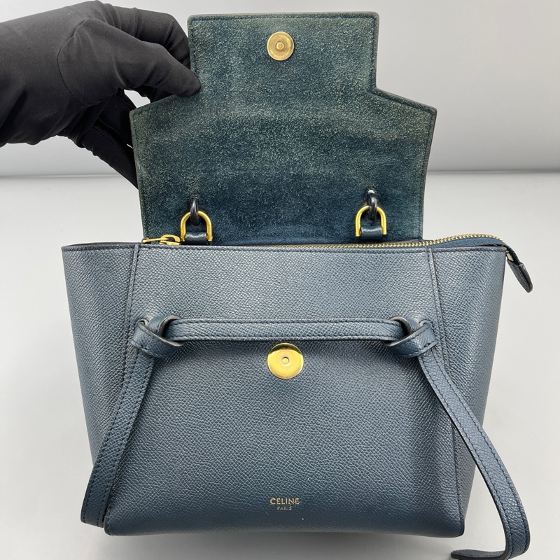 celine賽琳鯰魚包nano藏藍色新標-6