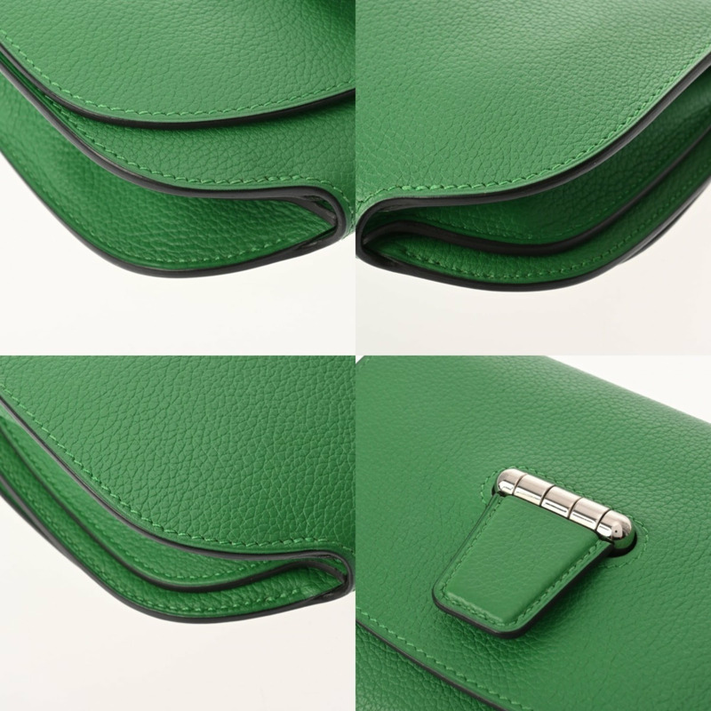 愛馬仕迷你竹紋傳送帶包(約2014年)女士Evercolor單肩包,A級二手,Ginzo品牌-7