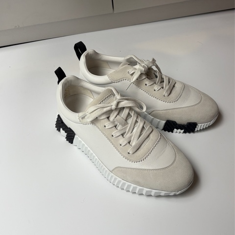 Hermes 白皮+麂皮休閒鞋