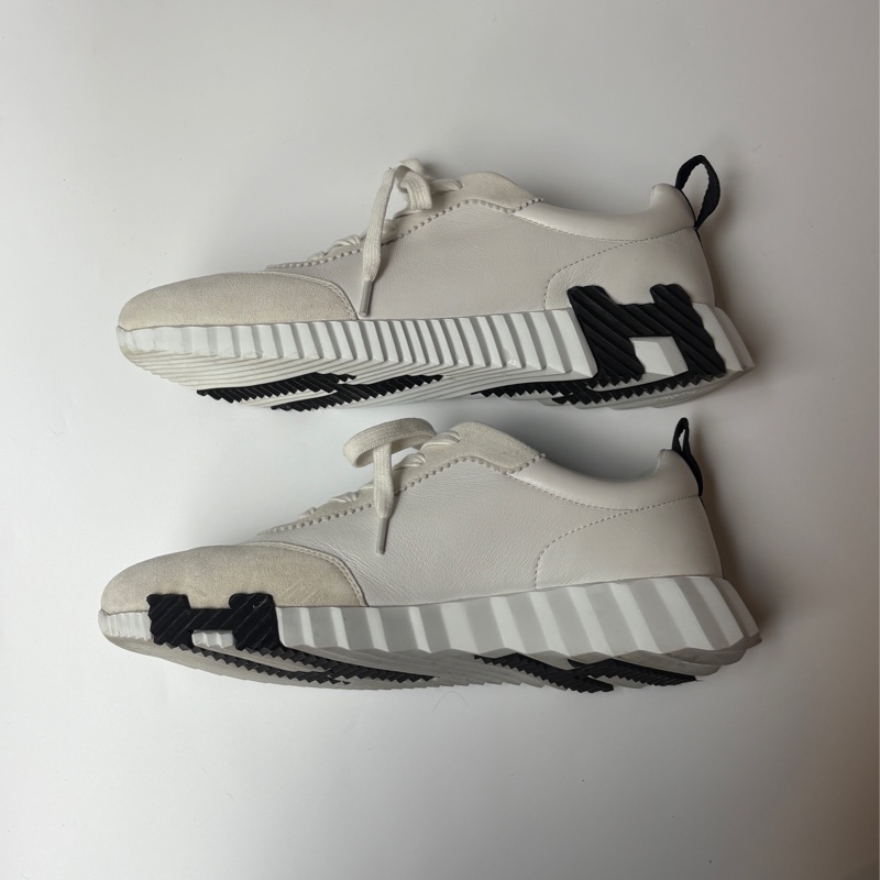 Hermes 白皮+麂皮休閒鞋-3