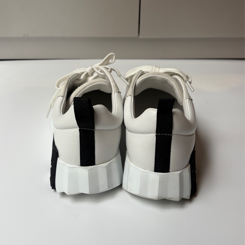 Hermes 白皮+麂皮休閒鞋-4
