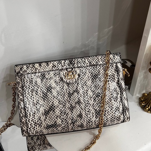 GUCCI 503877  白蛇皮夾子包