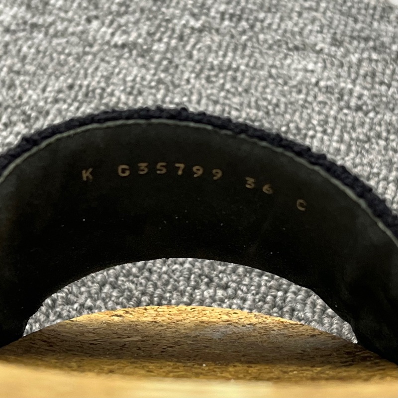 Chanel 香奈兒 LOGO粗花呢厚底涼鞋拖鞋 經典雙C-5