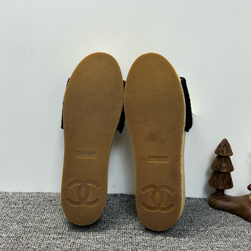 Chanel 香奈兒 LOGO粗花呢厚底涼鞋拖鞋 經典雙C-8