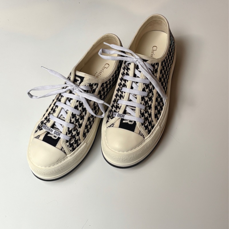 Dior 白邊千鳥格休閒鞋-0