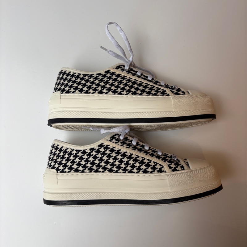 Dior 白邊千鳥格休閒鞋-2