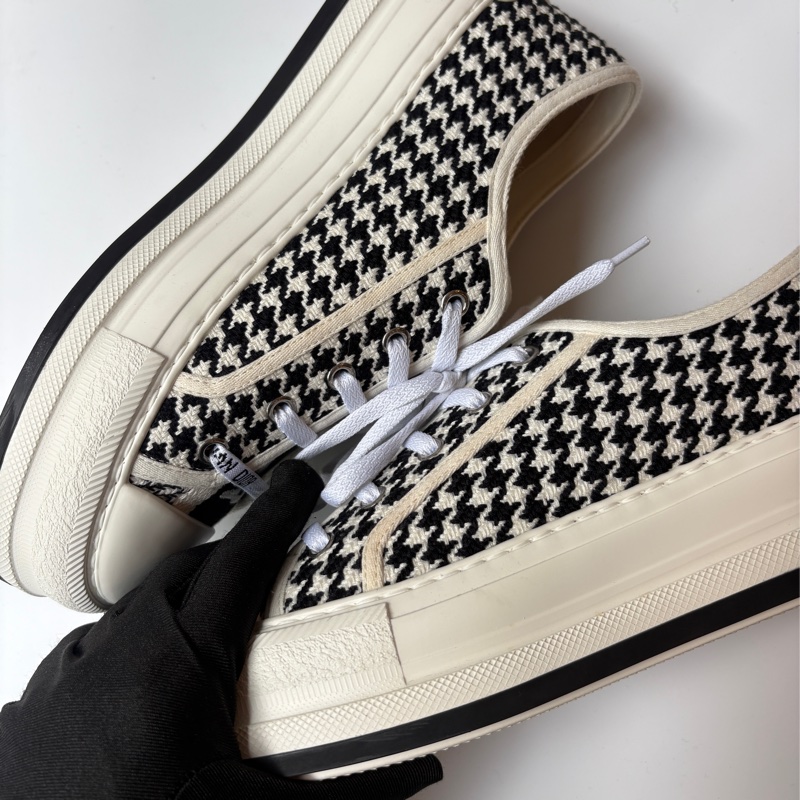 Dior 白邊千鳥格休閒鞋-12