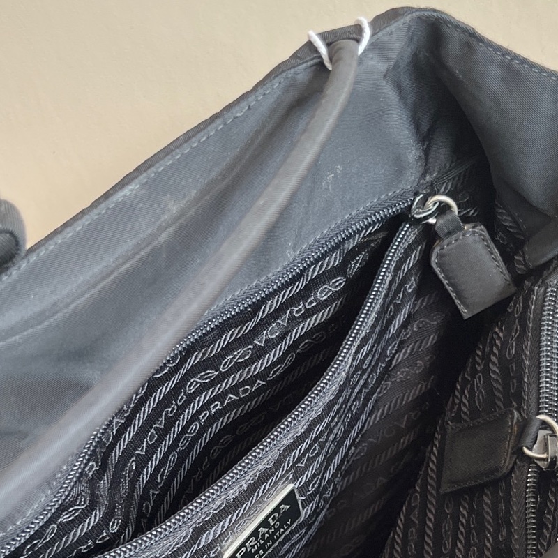 Prada普拉達黑色大托特包 白標-5