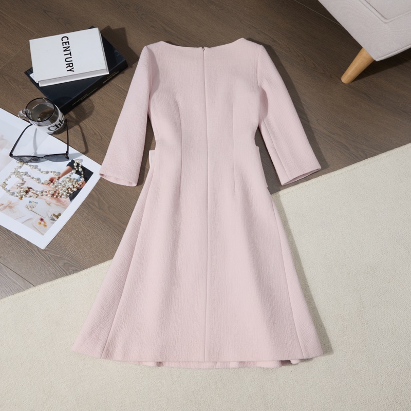 DIOR 櫻花粉收腰連衣裙-6