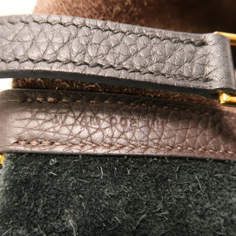 HERMES Clemence皮革Picotin PM金扣手挽袋Noir/Ebene-6