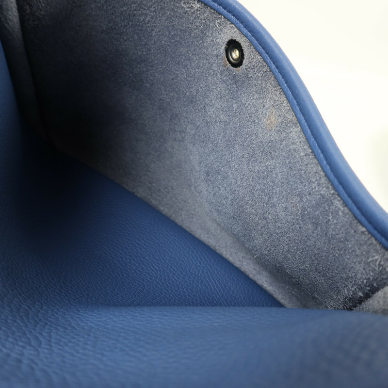 HERMES Clemence皮革Evelyne PM銀扣肩背袋Bleu Agate-5