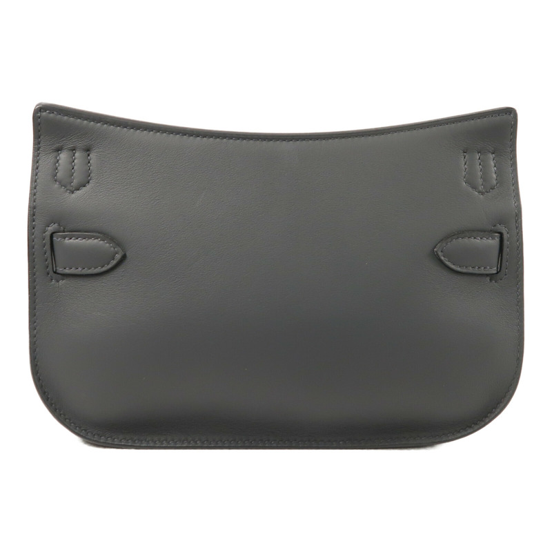 HERMES Swift皮革Mini Jypsiere銀扣肩背袋Gris Misty-2