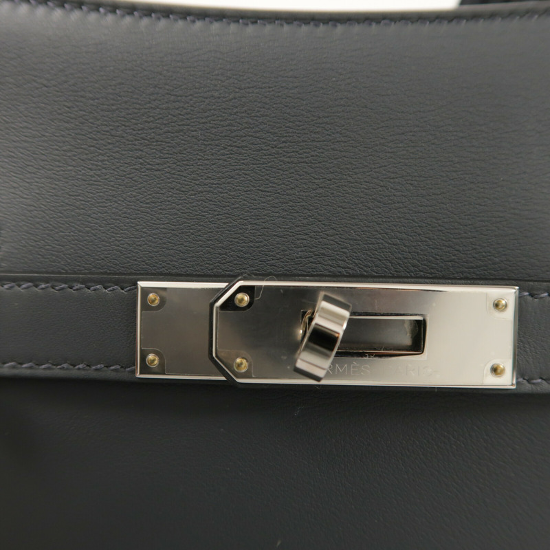 HERMES Swift皮革Mini Jypsiere銀扣肩背袋Gris Misty-7