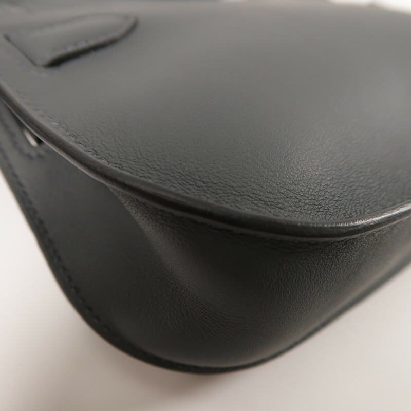 HERMES Swift皮革Mini Jypsiere銀扣肩背袋Gris Misty-12