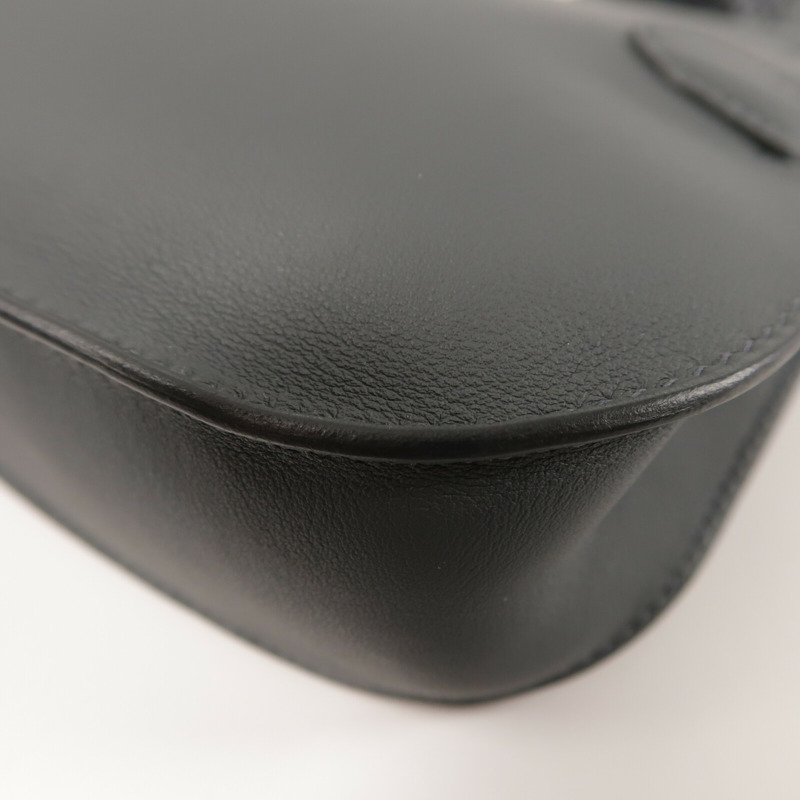 HERMES Swift皮革Mini Jypsiere銀扣肩背袋Gris Misty-13