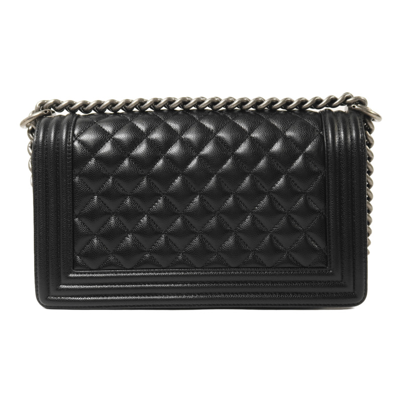 CHANEL 牛皮皮革Boy 25銀扣鏈帶肩背袋-1