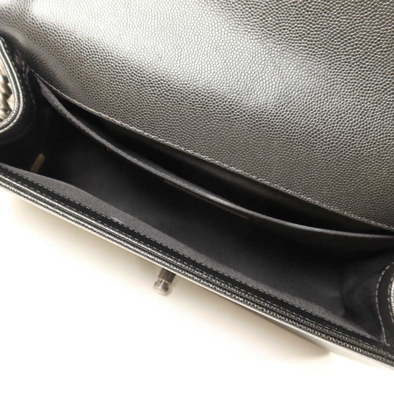 CHANEL 牛皮皮革Boy 25銀扣鏈帶肩背袋-4