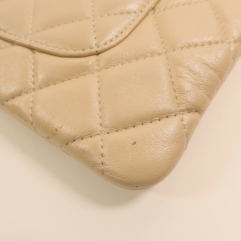 CHANEL 羊皮皮革Drawstring Double Zip Crossbody Bag金扣鏈帶肩背袋-11