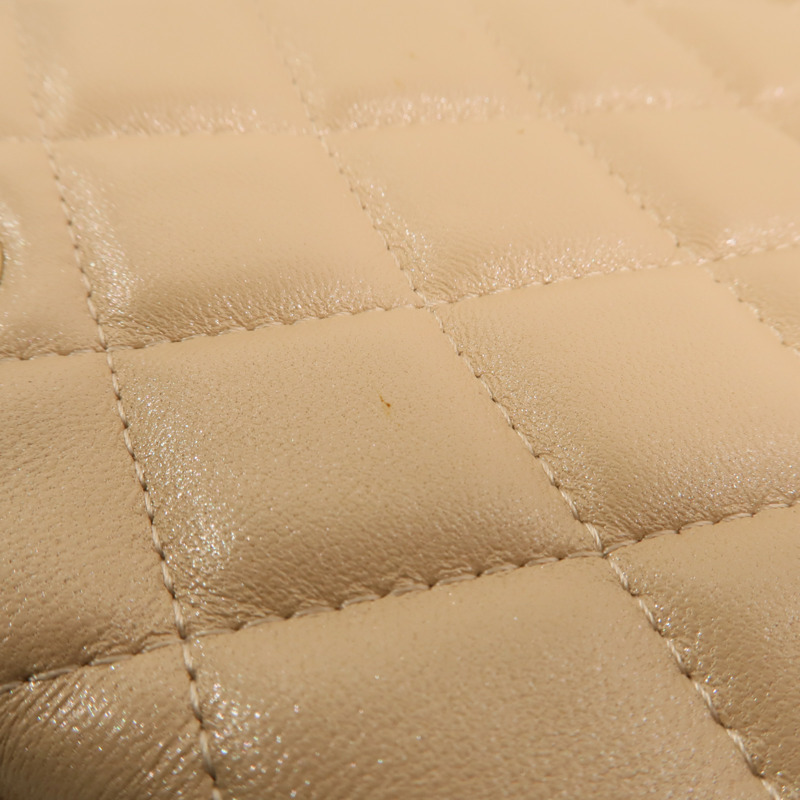 CHANEL 羊皮皮革Drawstring Double Zip Crossbody Bag金扣鏈帶肩背袋-14