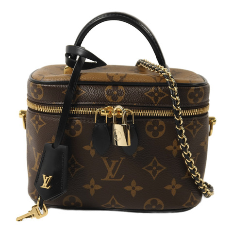 LOUIS VUITTON Monogram Reverse Vanity PM金扣鏈帶手挽肩背兩用袋