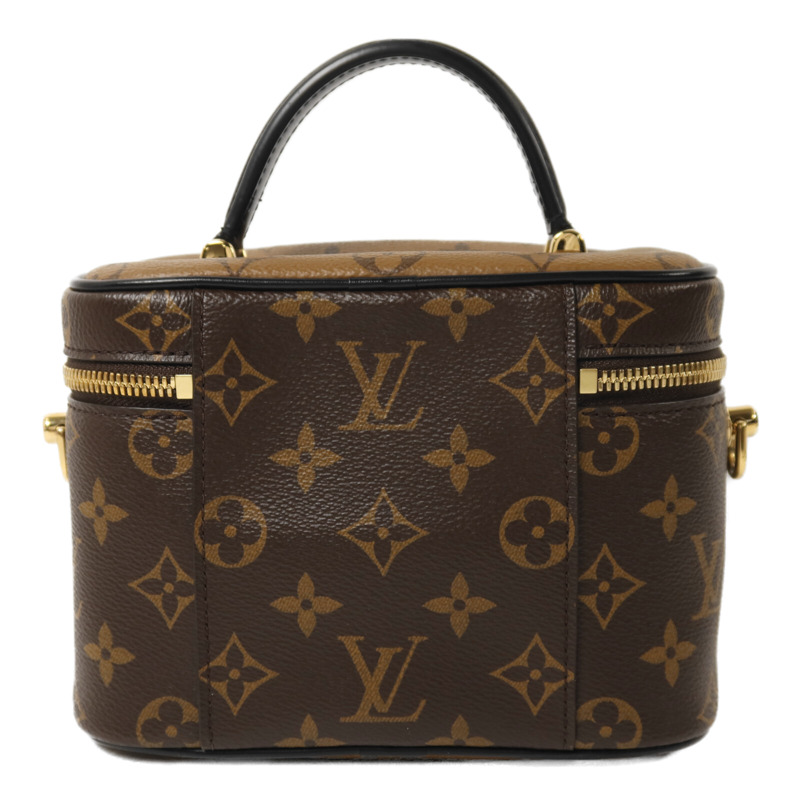 LOUIS VUITTON Monogram Reverse Vanity PM金扣鏈帶手挽肩背兩用袋-1