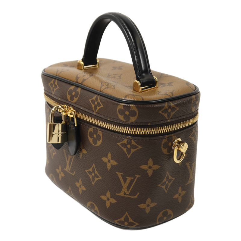 LOUIS VUITTON Monogram Reverse Vanity PM金扣鏈帶手挽肩背兩用袋-2