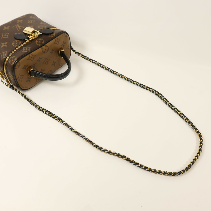 LOUIS VUITTON Monogram Reverse Vanity PM金扣鏈帶手挽肩背兩用袋-6