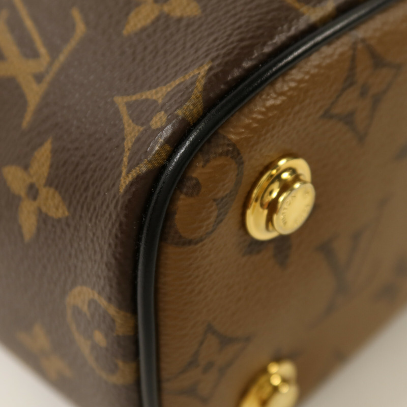 LOUIS VUITTON Monogram Reverse Vanity PM金扣鏈帶手挽肩背兩用袋-10