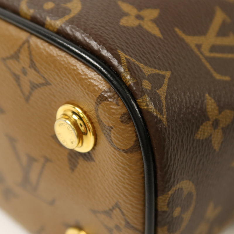 LOUIS VUITTON Monogram Reverse Vanity PM金扣鏈帶手挽肩背兩用袋-11