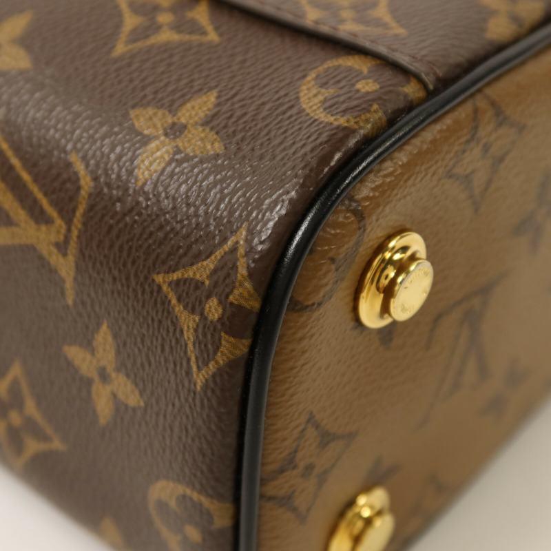 LOUIS VUITTON Monogram Reverse Vanity PM金扣鏈帶手挽肩背兩用袋-12