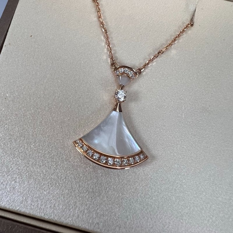 BVLGARI 356452/TTR26F 玫瑰金Diva's Dream 鑽石大款項鍊 #6.8G-1