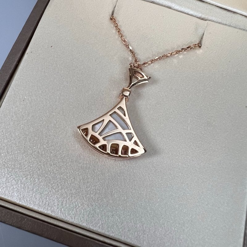 BVLGARI 356452/TTR26F 玫瑰金Diva's Dream 鑽石大款項鍊 #6.8G-2