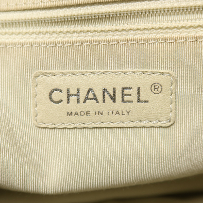 CHANEL 牛皮皮革Chain Shoulder銀扣鏈帶肩背袋-5