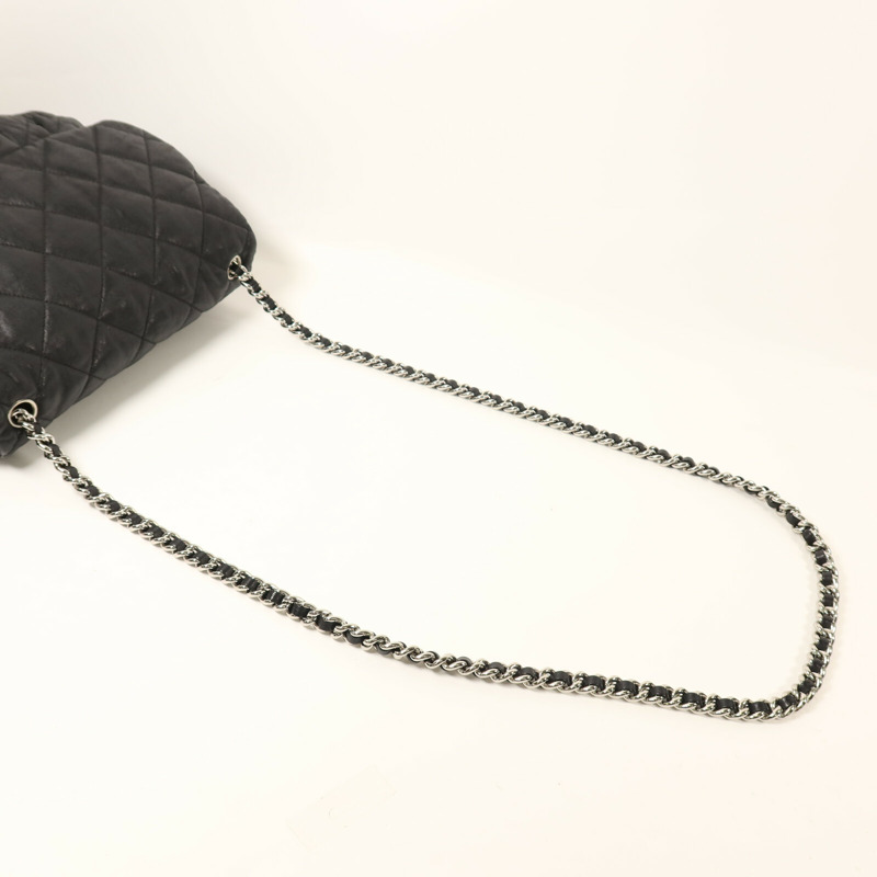 CHANEL 牛皮皮革Chain Shoulder銀扣鏈帶肩背袋-7