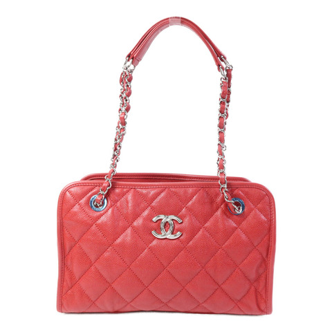 CHANEL 牛皮皮革Petit Timeless銀扣鏈帶肩背袋