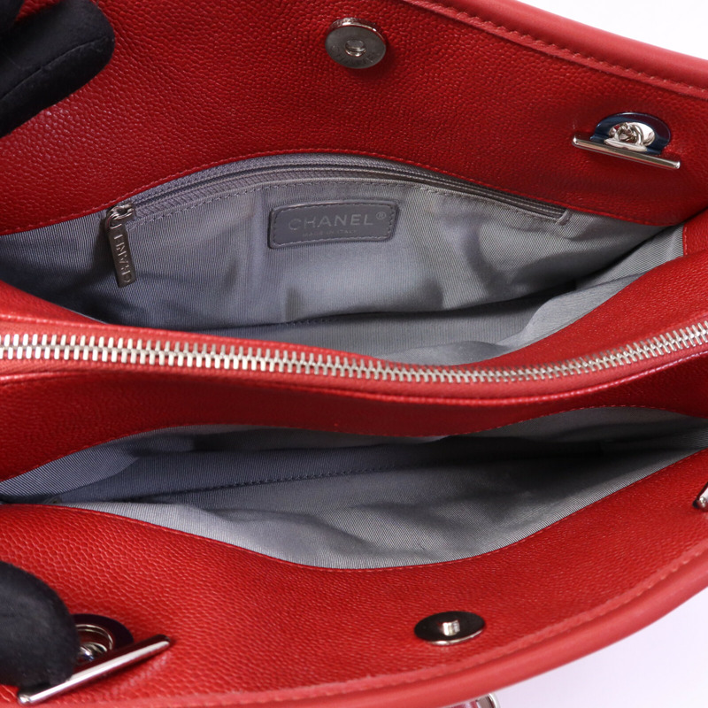 CHANEL 牛皮皮革Petit Timeless銀扣鏈帶肩背袋-4