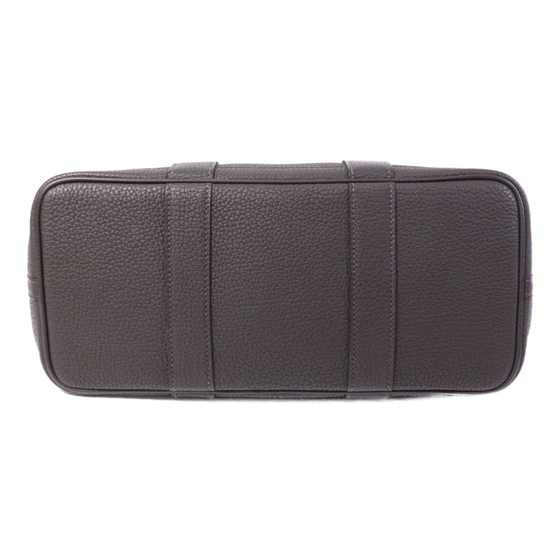 HERMES Negonda皮革Garden Party TPM銀扣手挽袋Ebeue-3