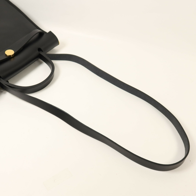 HERMES 塗層帆布Herbag 31金扣手挽肩背兩用袋Noir-5