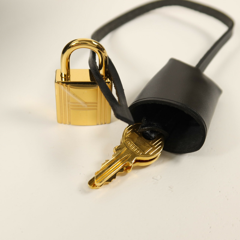 HERMES 塗層帆布Herbag 31金扣手挽肩背兩用袋Noir-7