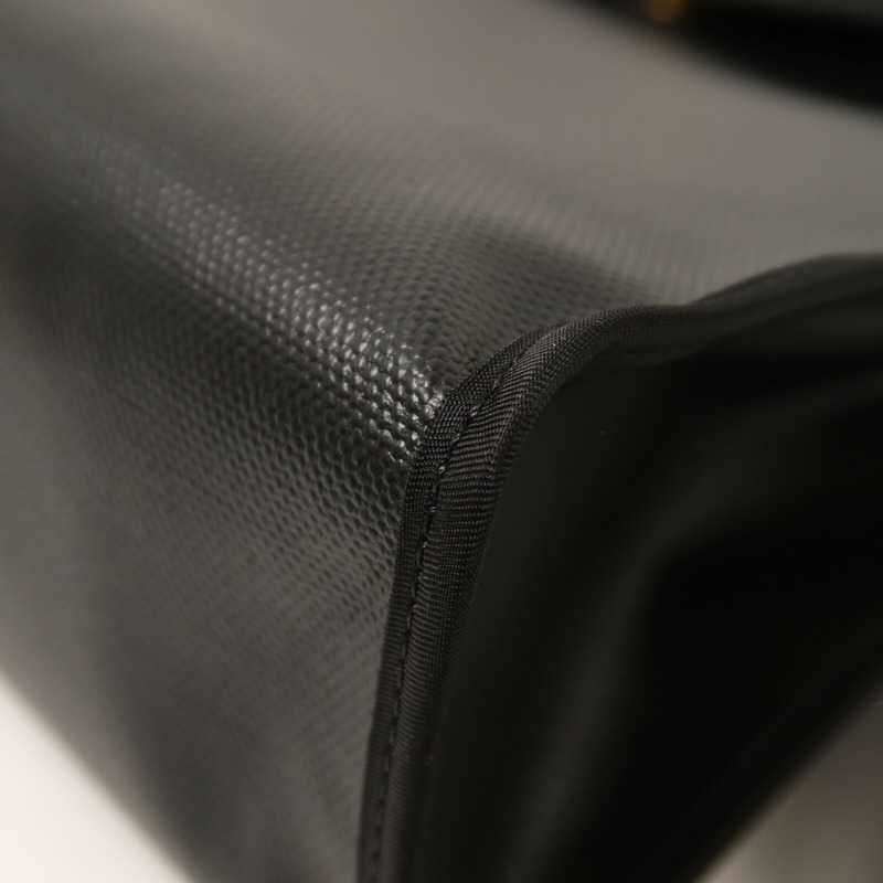 HERMES 塗層帆布Herbag 31金扣手挽肩背兩用袋Noir-9