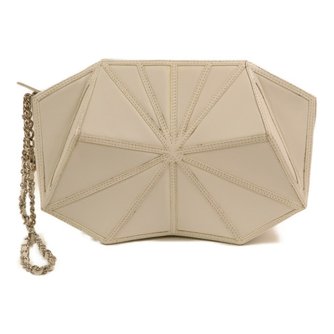 CHANEL 牛皮皮革Clutch Bag銀扣手拿包